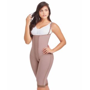Faja de alta compresión de broches con moldeo de piernas y espalda