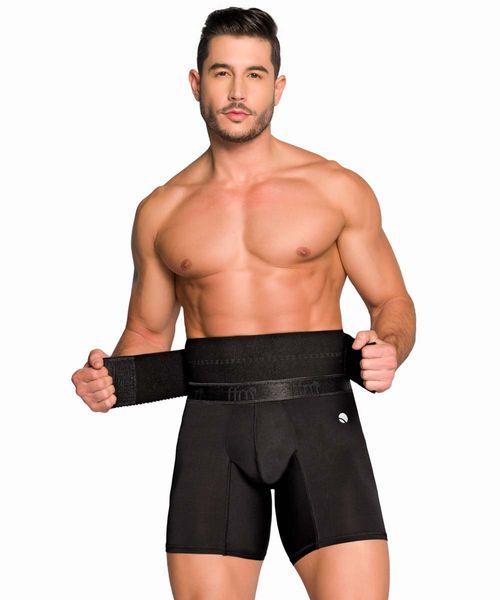 Bóxer masculino de control con varillas laterales y soporte abdominal