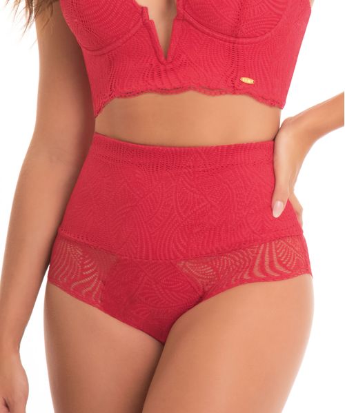 Panty en encaje alto con control de abdomen bajo y moldeo de gluteos