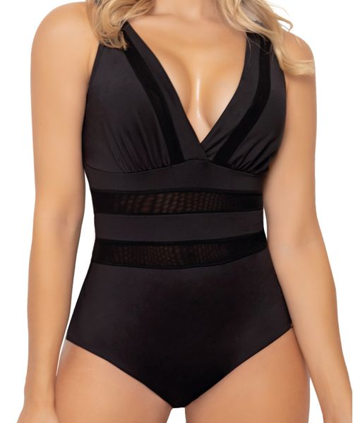 Vestido de baño con realce de glúteos y control de espalda y abdomen