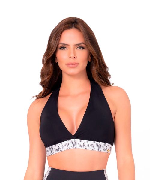 Top de vestido de baño con escote en V y copas removibles