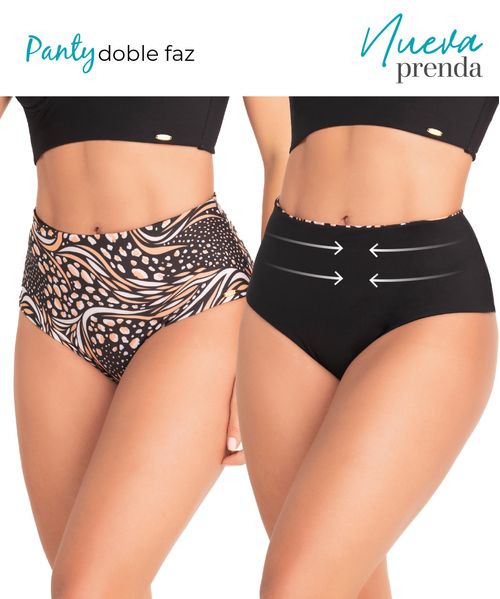 Panty bikini doble faz con control de abdomen y realce de glúteos