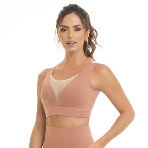 Top deportivo de compresión media de abdomen y espalda abierta