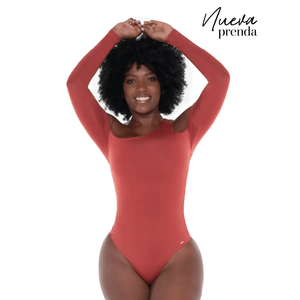 Body manga larga con control en abdomen y espalda