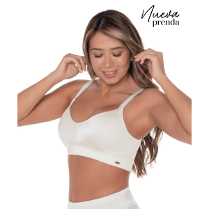 Brasier tipo top con realce natural de busto y soporte de abdomen alto y espalda