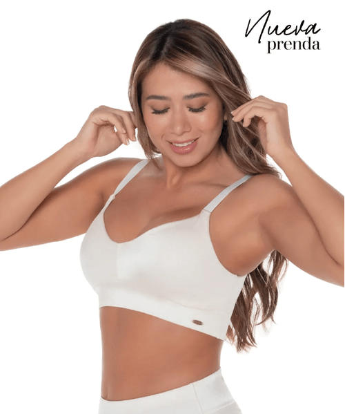 Brasier tipo top con realce natural de busto y soporte de abdomen alto y espalda