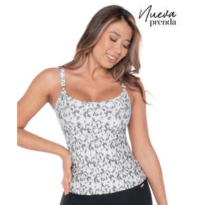 Vestido de baño tipo blusa con control de abdomen y moldeo de cintura